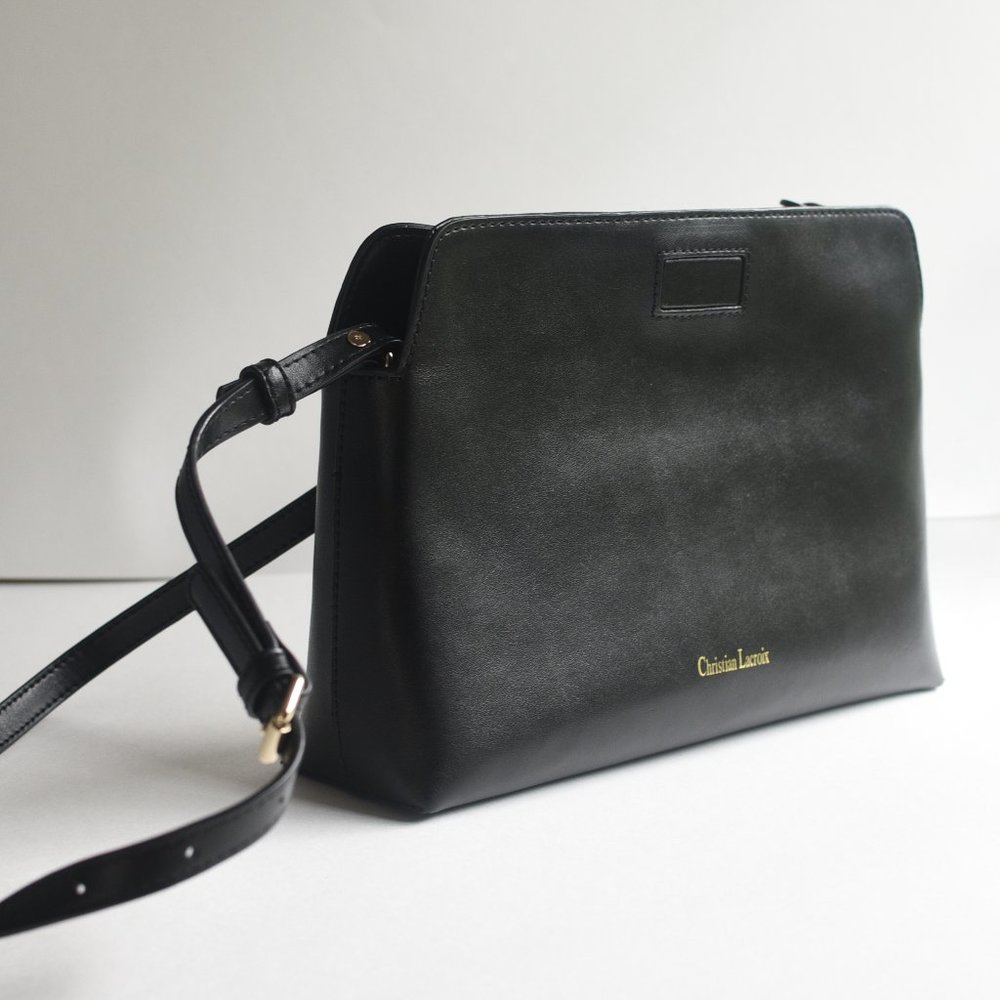 Elegant Christian Lacroix Black Crossbody Leather